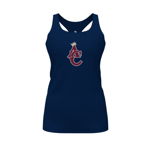 [FT0TRBNV-FYS-LOGO1] Decker Racerback Tank Top (Female Youth S, Navy, Logo 1)