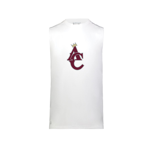 [222593.005.S-LOGO1] Men's CoolDry TankTop (Adult S, White, Logo 1)