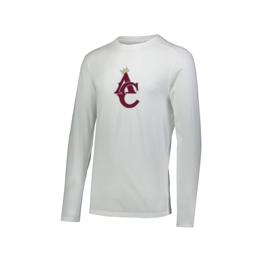 [FTLCUBWH-AXS-LOGO1] Decker Men's Tri-Blend T-Shirt - Long Sleeve (Adult XS, White, Logo 1)