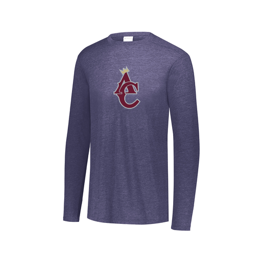 [FTLCUBNV-AXS-LOGO1] Decker Men's Tri-Blend T-Shirt - Long Sleeve (Adult XS, Navy, Logo 1)