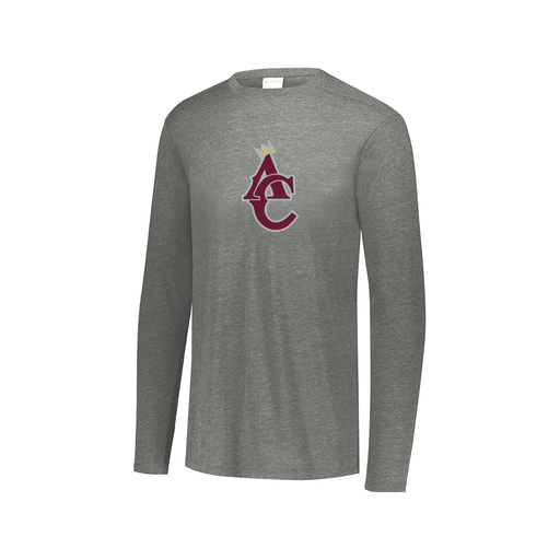 [FTLCUBGY-AXS-LOGO1] Decker Men's Tri-Blend T-Shirt - Long Sleeve (Adult XS, Gray, Logo 1)