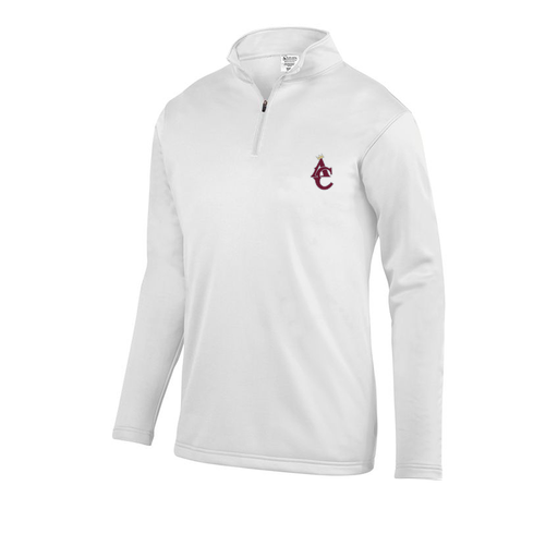 [FOLQFFWH-AS-LOGO1] Decker Men's FlexFleece 1/4 Zip (Adult S, White, Logo 1)